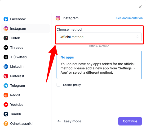 screenshot of different login methods for FS Poster